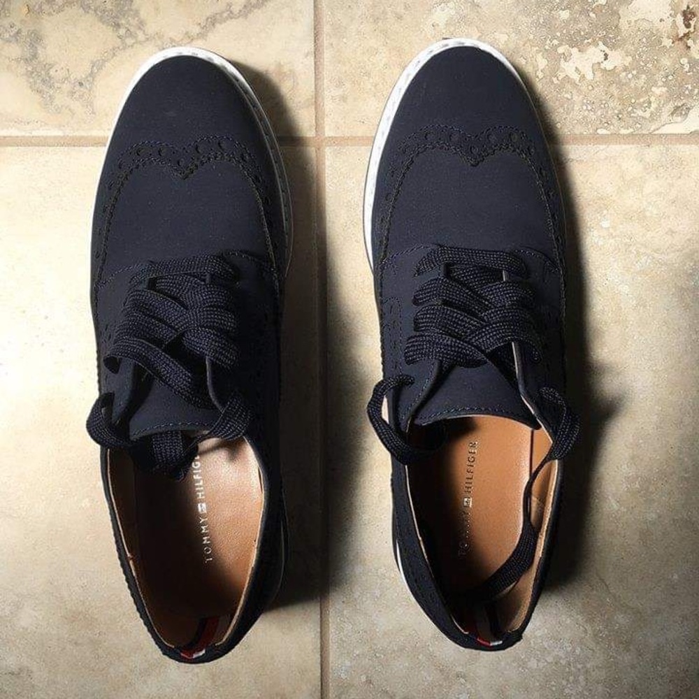 Tommy Hilfiger Scylla Wingtip Suede Oxfords — 7.5